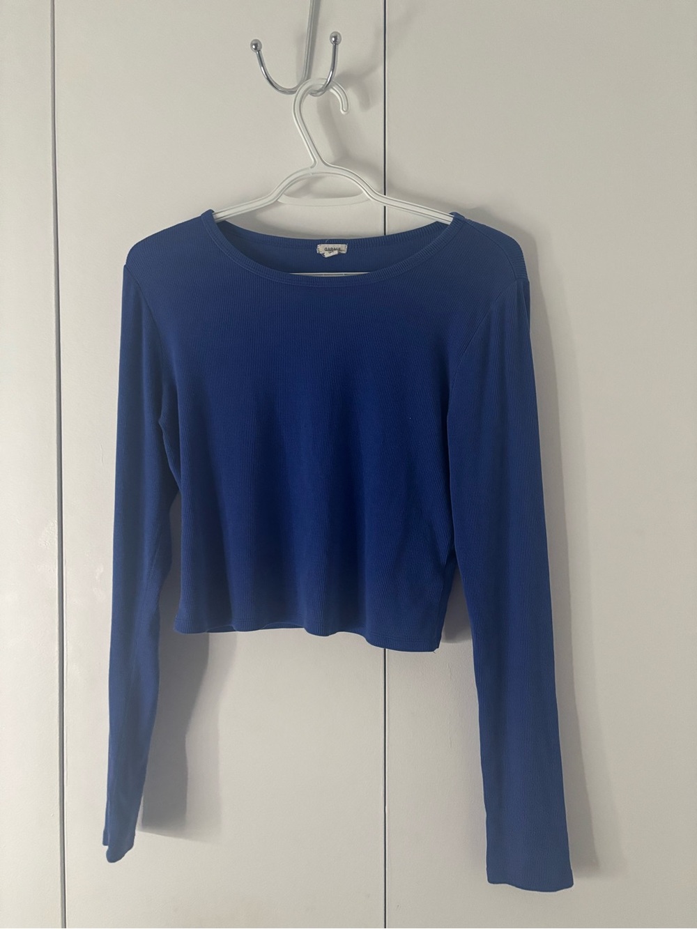 Blue Garage Ribbed Long Sleeve Top